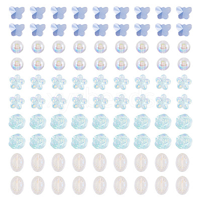 100Pcs 5 Styles Electroplate Transparent Glass Beads EGLA-TA0013-35A-1
