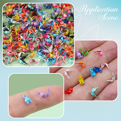 1000Pcs Spray Painted Iron Bead Tips IFIN-SP0001-63-1