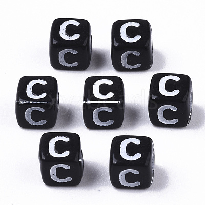 Opaque Acrylic Beads X-SACR-N002-01C-1-1