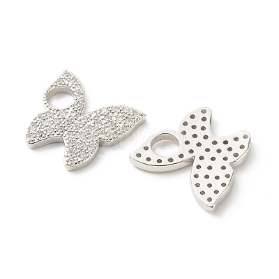 Eco-Friendly Brass Micro Pave Clear Cubic Zirconia Pendants KK-G405-03P-RS-1