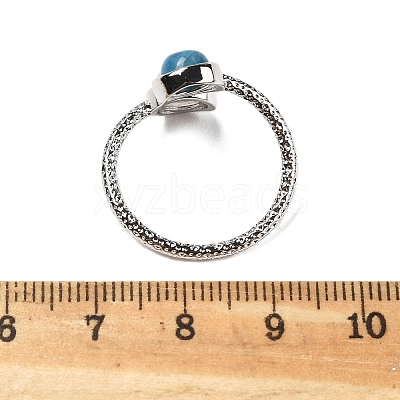 Natural Apatite & Rose Quartz Finger Rings RJEW-A068-03P-03-1