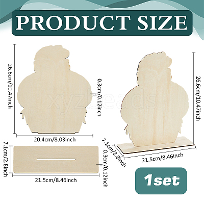 Head Shaped Wooden Hat Display Stands ODIS-WH0086-148C-1