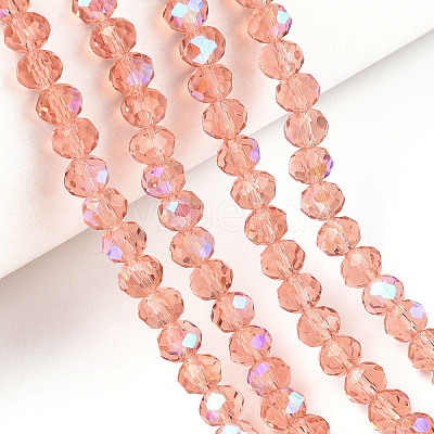 Electroplate Glass Beads Strands EGLA-A034-T6mm-L24-1