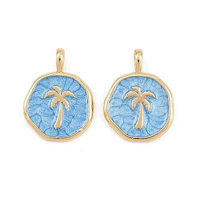 Brass Enamel Pendants KK-B157-15G-01-1