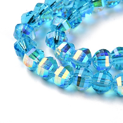 Transparent Electroplate Glass Beads Strands GLAA-Q099-C01-08-1-1