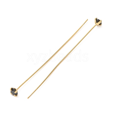 Brass Micro Pave Cubic Zirconia Stud Earring Findings CU-CBA4618-01G-08-1