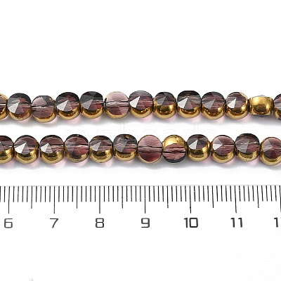 Half Plated Electroplate Transparent Glass Beads Strands EGLA-E060-02A-HP03-1