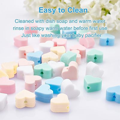 36Pcs 6 Colors Food Grade Eco-Friendly Silicone Beads SIL-NB0001-07-1
