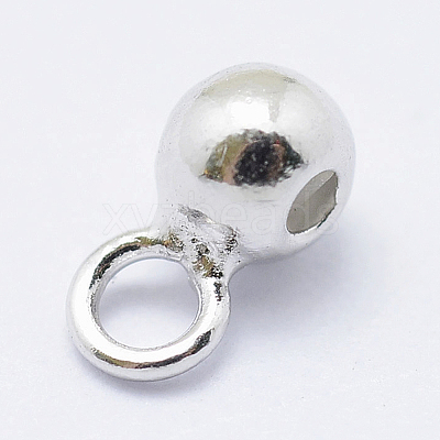 Anti-Tarnish Rhodium Plated 925 Sterling Silver Tube Bails STER-I014-4mm-25P-1