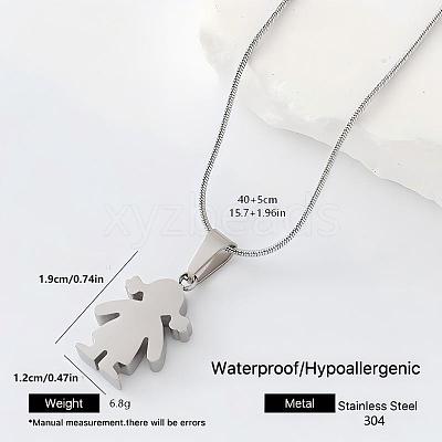 304 Stainless Steel Pendant Necklaces for Women DV7117-4-1