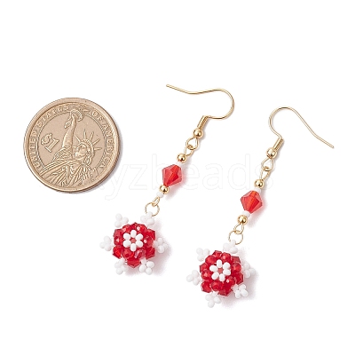 Glass Seed Beads Dnagle Earrings EJEW-MZ00501-05-1