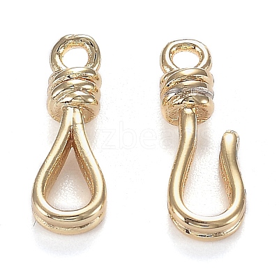 Brass Hook and Eye Clasps KK-F120-016G-1