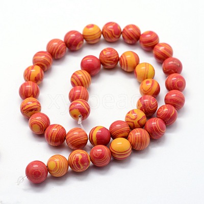 Synthetic Malachite Beads Strands G-I199-32-8mm-1