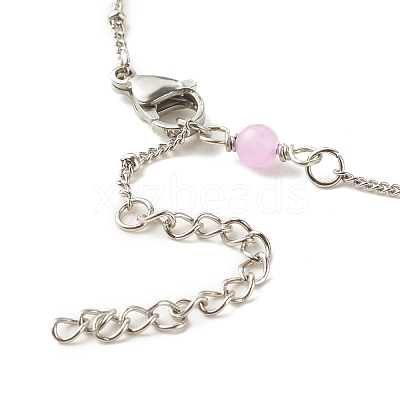 Natural Dyed White Jade & Malaysia Jade Anklets for Women AJEW-AN00476-1