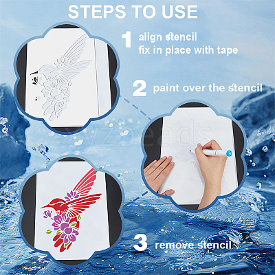 1Pc PET Hollow Out Drawing Painting Stencils DIY-MA0002-47B-1