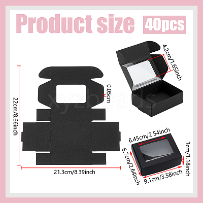 Foldable Creative Kraft Paper Mailer Boxes with Visible Window CON-WH0113-08A-01-1