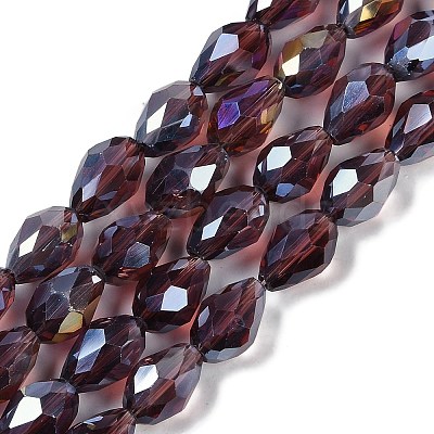 Transparent Electroplate Glass Beads Strands EGLA-N013-T10mm-B05-1