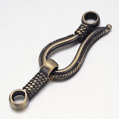 Rack Plating Brass Hook and S-Hook Clasps KK-E739-11AB-NF-1