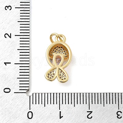 Brass Micro Pave Cubic Zirconia Pendants KK-C137-08G-02-1