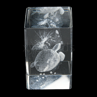 3D Laser Engraving Animal Glass Figurine DJEW-R013-01D-1