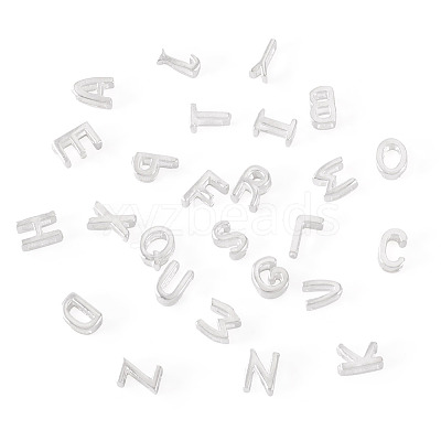 6Pcs 925 Sterling Silver Hollow Initial Beads STER-TA0001-53N-1