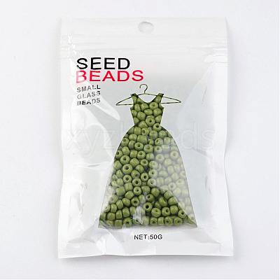 6/0 Baking Paint Glass Seed Beads X-SEED-S003-K9-1