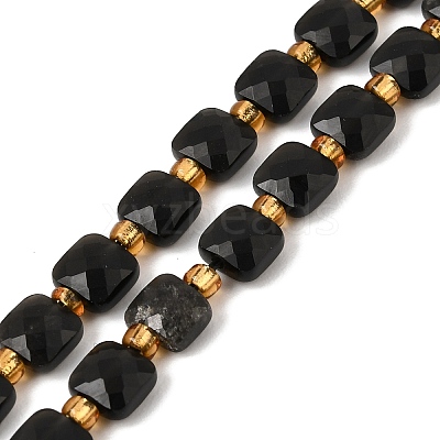 Natural Obsidian Beads Strands GG-CBA96AE-A05-6x6mm-1