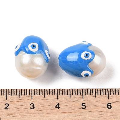 Natural Cultured Freshwater Pearl Enamel Beads PEAR-G014-05A-1