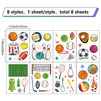 8 Sheets 8 Styles PVC Waterproof Wall Stickers DIY-WH0345-146-1