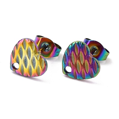 Ion Plating(IP) 304 Stainless Steel Stud Earring Findings STAS-I183-04A-M-1