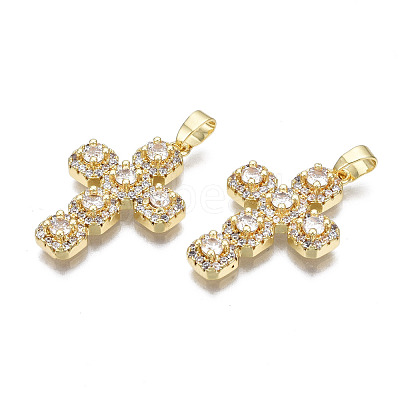 Brass Micro Pave Cubic Zirconia Pendants ZIRC-N039-157A-NF-1