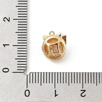 Brass Pave Cubic Zirconia Pendants KK-E791-01G-1