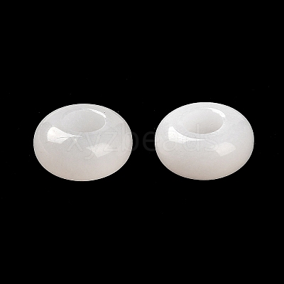 Natural White Jade European Beads G-R488-02H-1