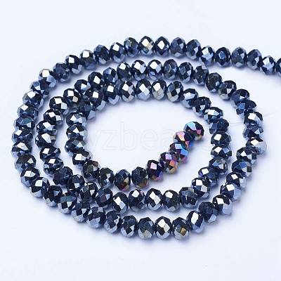 Electroplate Glass Beads Strands EGLA-A034-P1mm-B01-1