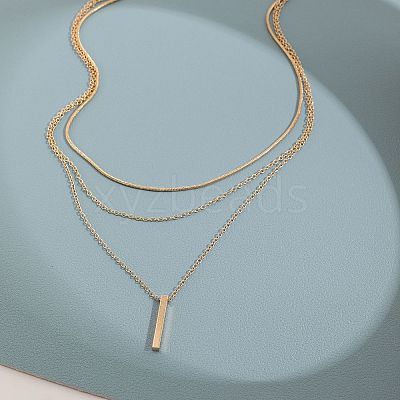 Alloy 3 Layer Necklaces for Women WG9523E-01-1