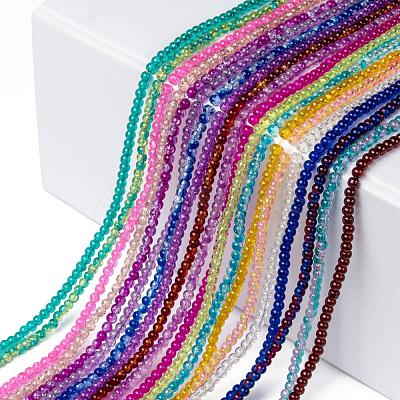 20 Colors Spray Painted Crackle Glass Beads Strands CCG-X0012-01-4mm-1