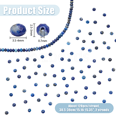 2 Strands Natural Lapis Lazuli Beads Strands G-NB0005-77-1