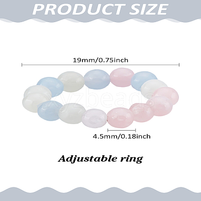 1Pc Natural Jade Stretch Finger Rings for Women RJEW-LP0001-08B-1