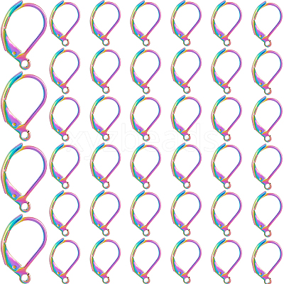 40Pcs 304 Stainless Steel Leverback Earring Findings STAS-SP0001-10RC-1
