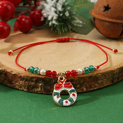 Imitation Pearl & Glass Beads Braided Bracelets CA6370-4-1