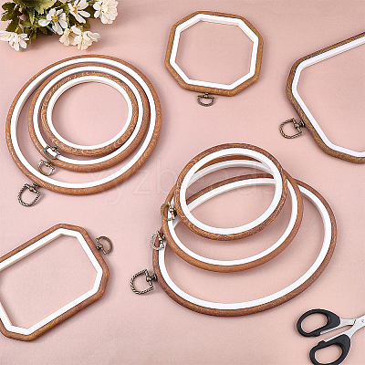 9Pcs 9 Styles Plastic Embroidery Hoops DIY-WR0005-39-1