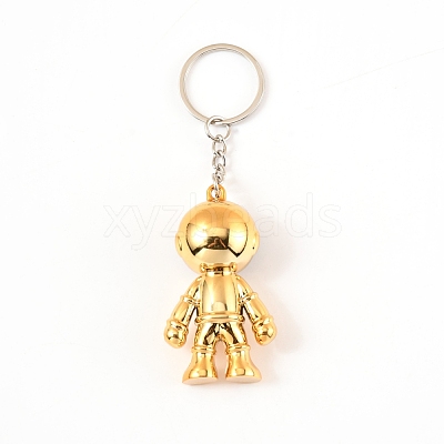 Plastic Astronaut Keychains KEYC-WH0024-02G-1