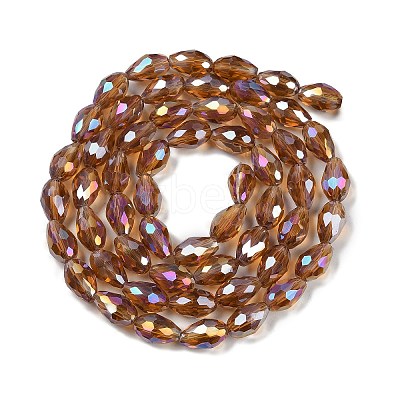 Transparent Electroplate Glass Beads Strands EGLA-N013-T6mm-B16-1