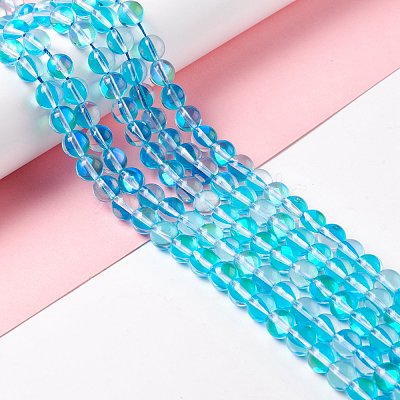 Synthetic Moonstone Beads Strands G-E573-02B-07-1