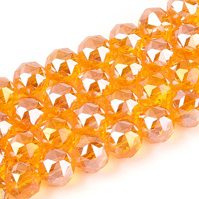 AB Color Plated Transparent Glass Round Beads Strands EGLA-T029-8mm-12T-12-1