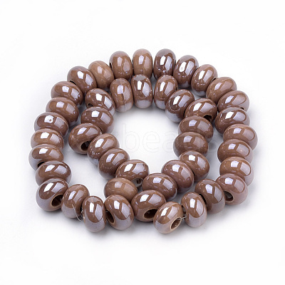 Glazed Porcelain Rondelle Beads PORC-Q219-13x9-F12-1