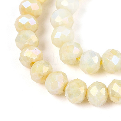 Anti-Tarnish Electroplate Rondelle Glass Beads Strands LS-EGLA-T021-4mm-17-04-1