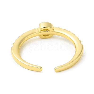 Clear Cubic Zirconia Initial Letter Open Cuff Ring RJEW-H120-09G-G-1