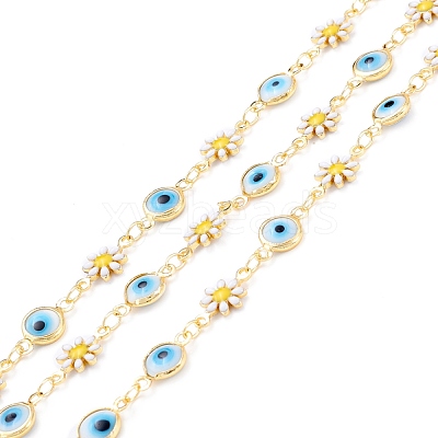 Handmade Brass Enamel Link Chains CHC-D031-02G-1