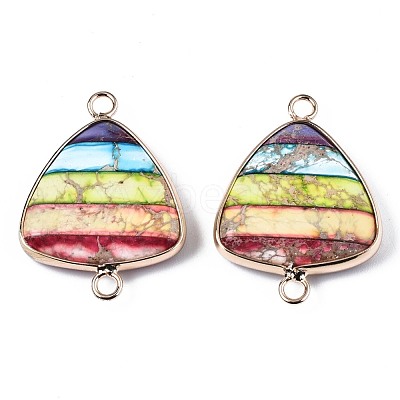 Rainbow Color Natural Imperial Jasper Link Connectors G-S359-332-1